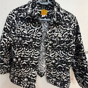 Ruby Rd. Black and White Kids Jean Jacket
